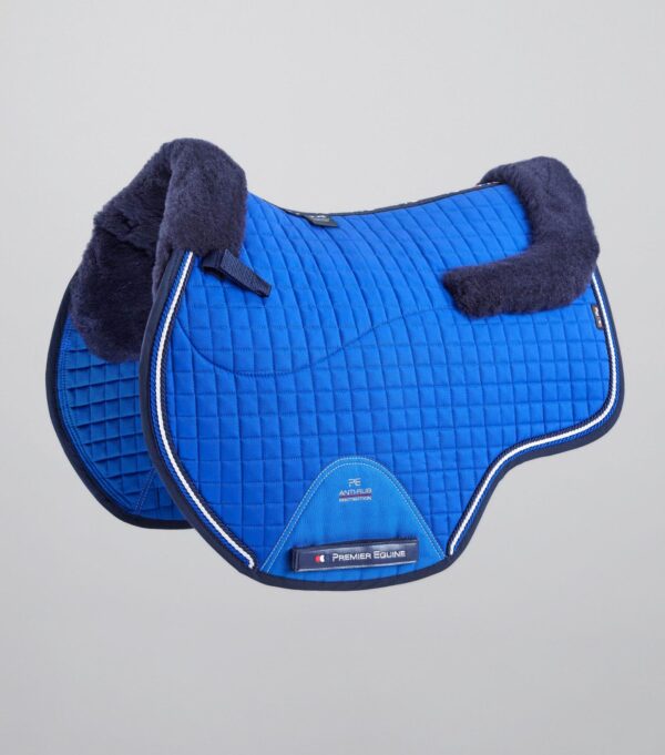 Premier Equine Close Contact Merino Wool European GP/Jump Saddle Pad in Royal Blue/Navy Wool – view 1