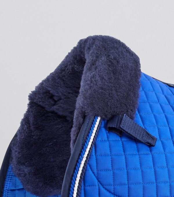 Premier Equine Close Contact Merino Wool European GP/Jump Saddle Pad in Royal Blue/Navy Wool – view 3