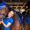 LeMieux Suede Dressage Square in Benetton Blue - view 4