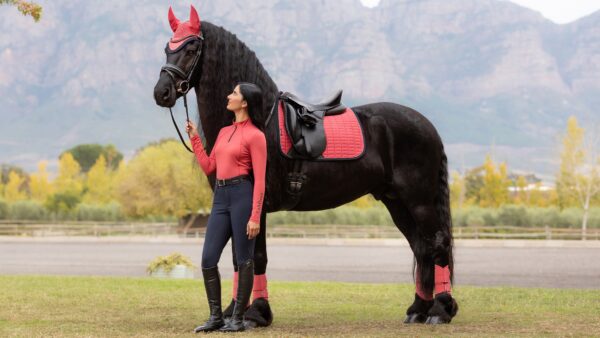 LeMieux Suede Dressage Square in Cranberry - view 1