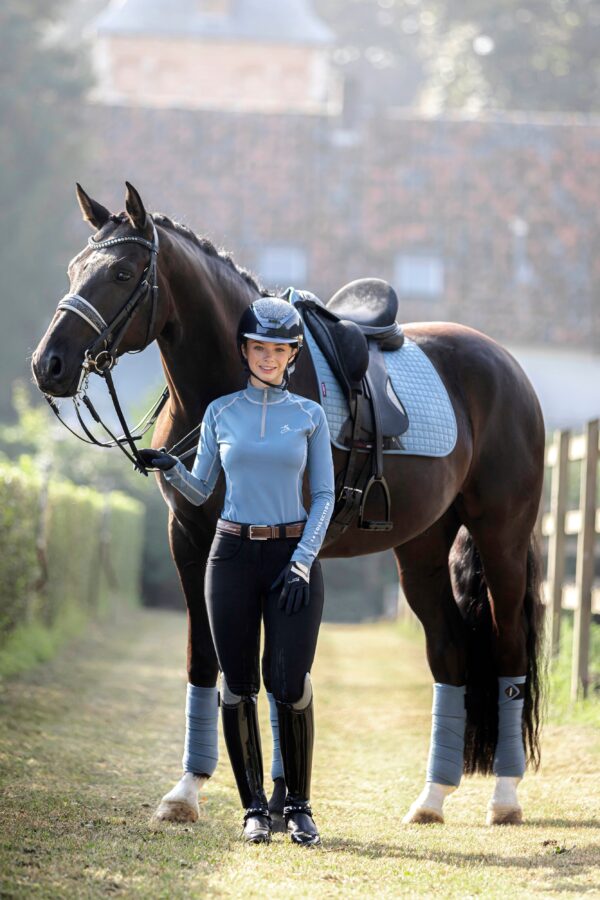 LeMieux Suede Dressage Square in Ice Blue - view 3