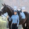 LeMieux Suede Dressage Square in Ice Blue - view 4
