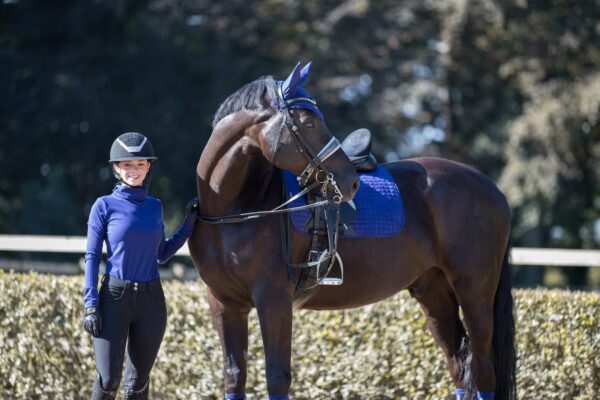 LeMieux Suede Dressage Square in Ink Blue - view 1