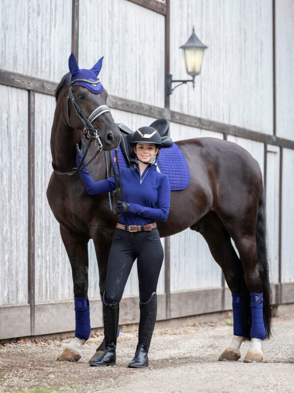 LeMieux Suede Dressage Square in Ink Blue - view 3