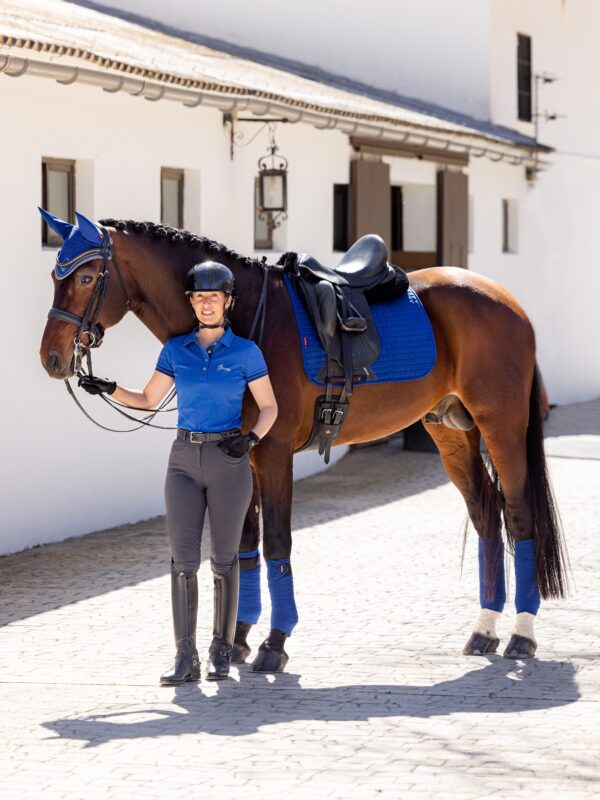 LeMieux Suede Dressage Square in Benetton Blue - view 3