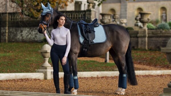 LeMieux Suede Dressage Square in Glacier - view 1