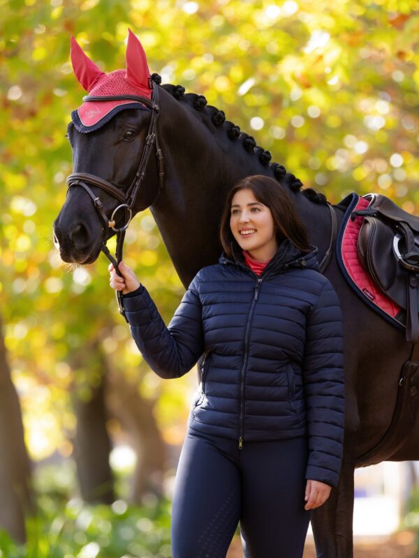 LeMieux Rose Hooded Puffer Jacket in Navy – view 3