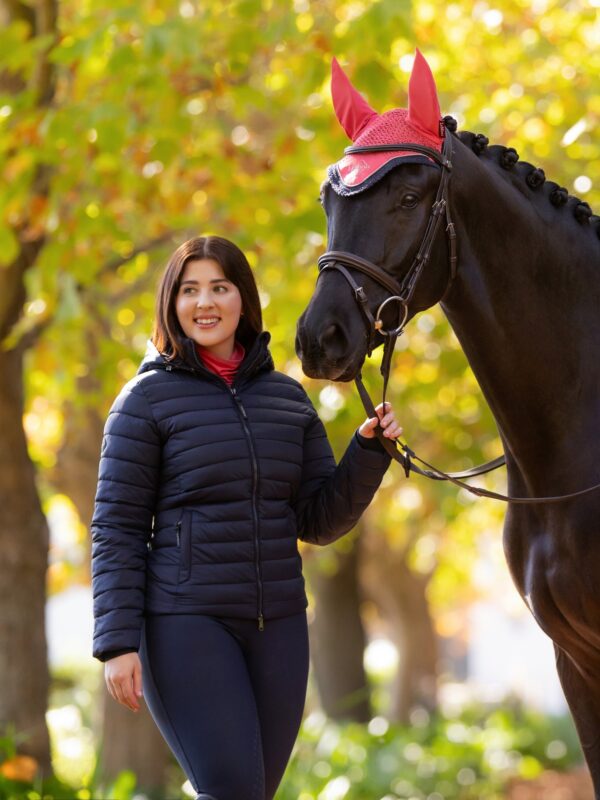 LeMieux Rose Hooded Puffer Jacket in Navy – view 4