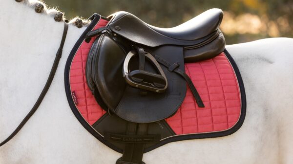 LeMieux Mini Suede Close Contact Square in Cranberry - view 4