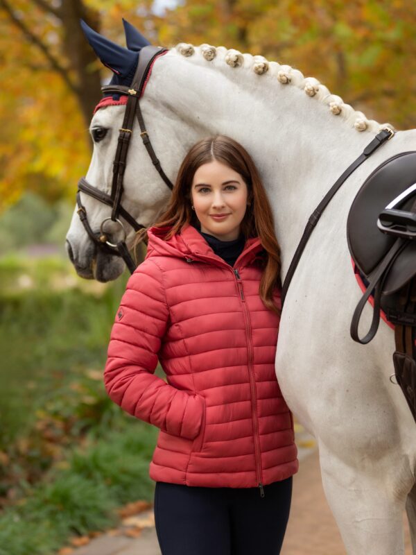 LeMieux Rose Hooded Puffer Jacket in Cranberry - view 3