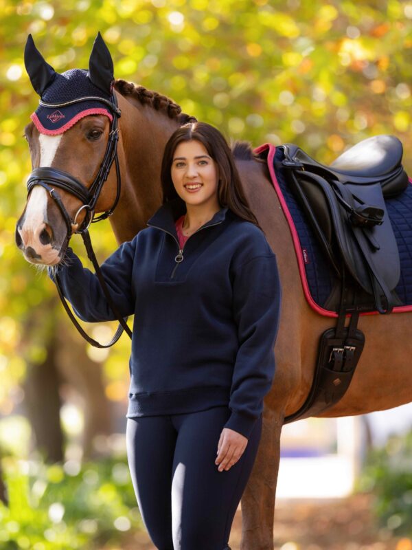 LeMieux Keira Quarter Neck Sweat in Navy – view 2