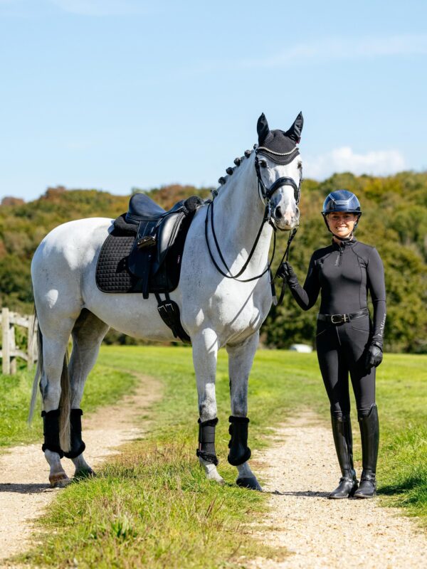 LeMieux Suede Dressage Square in Black – view 3