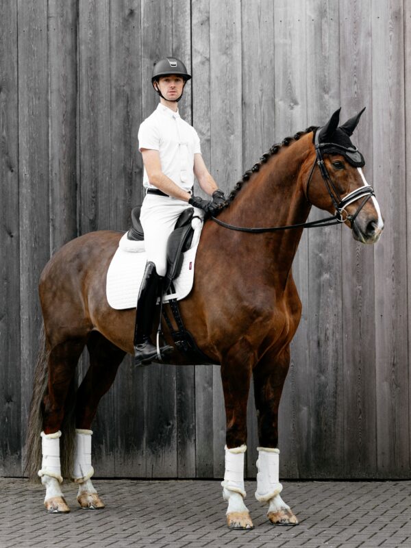 LeMieux Suede Dressage Square in White - view 3