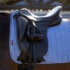 LeMieux Suede Dressage Square in Powder Blue - view 4