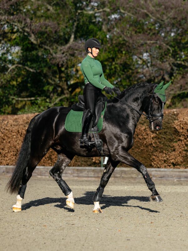 LeMieux Suede Dressage Square in Hunter Green - view 2