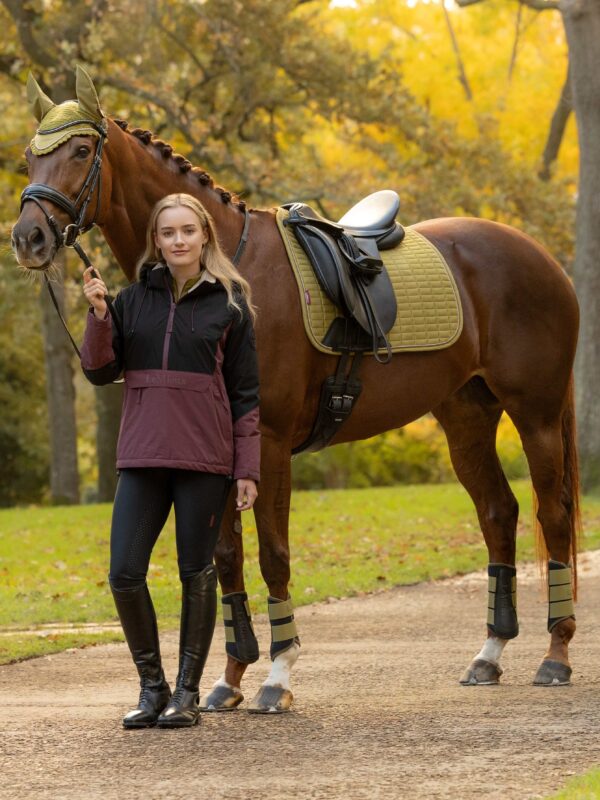 LeMieux Suede Dressage Square in Gooseberry - view 2