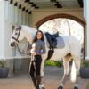 LeMieux Suede Dressage Square in Grey - view 3