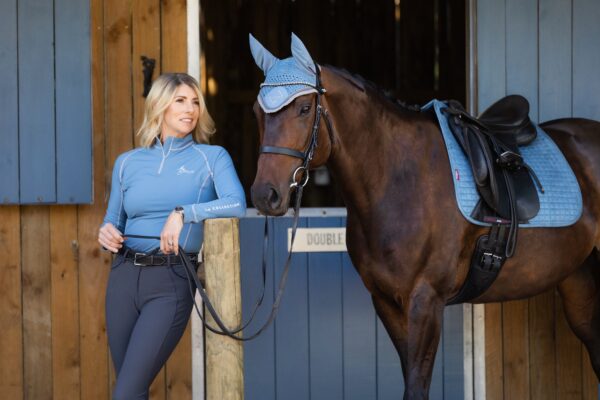 LeMieux Suede Dressage Square in Ice Blue - view 1